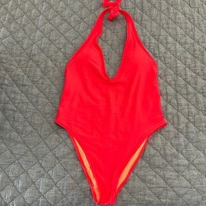 One piece halter top swimsuit